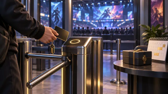 A status card unlocks competitive access, with weekly rewards shown separately.