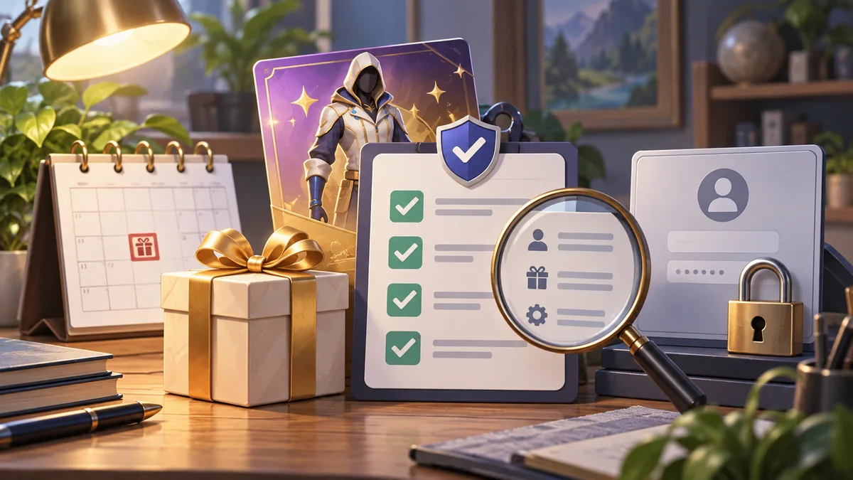 A reward item is checked against eligibility, conditions and account security.